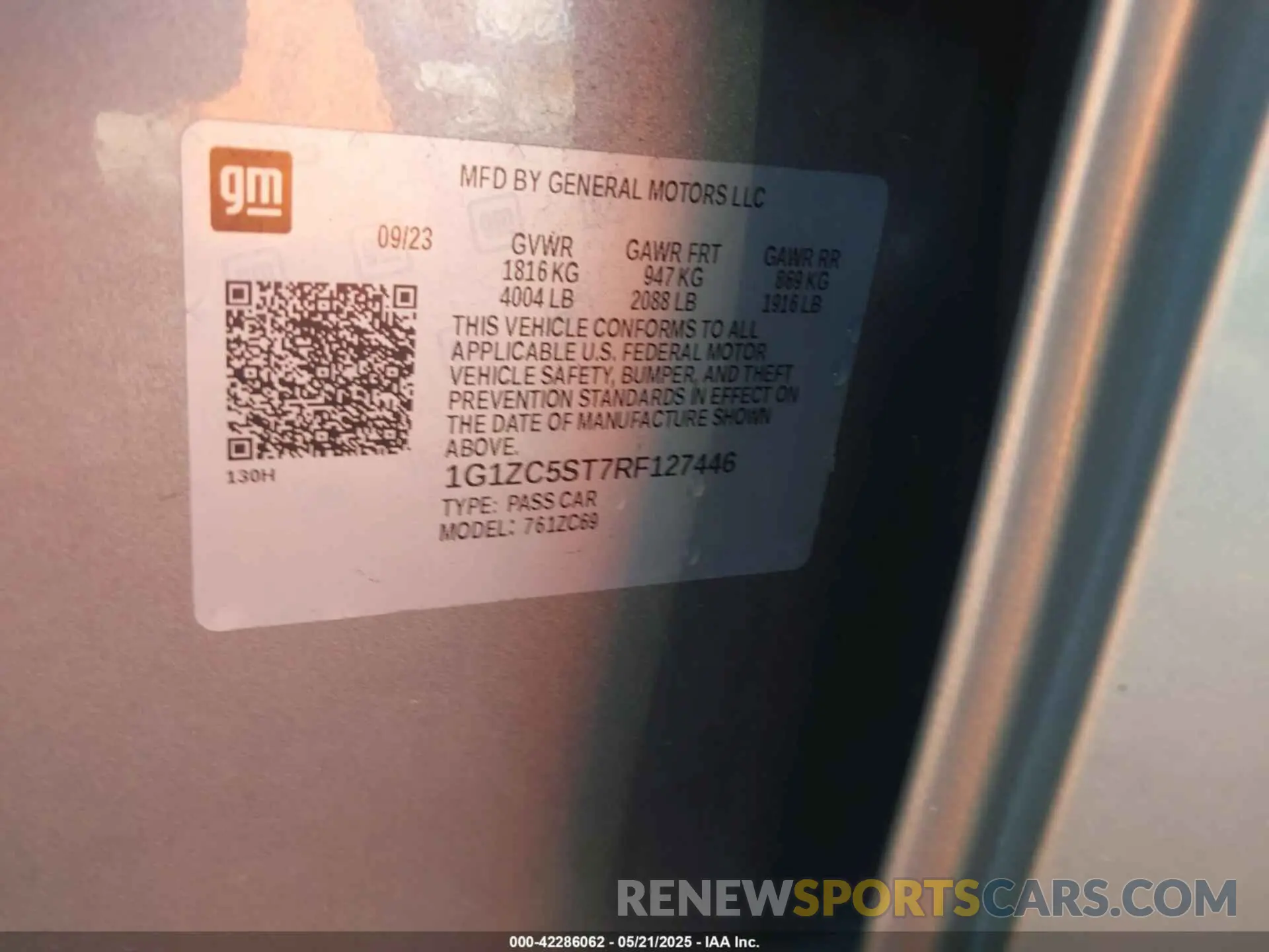 9 fotografías del automóvil dañado 1G1ZC5ST7RF127446 CHEVROLET MALIBU 2024