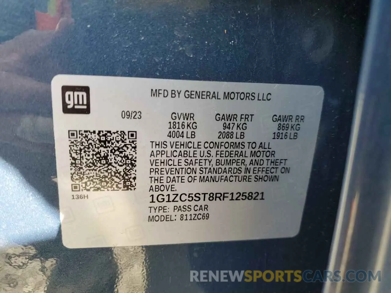 12 fotografías del automóvil dañado 1G1ZC5ST8RF125821 CHEVROLET MALIBU 2024