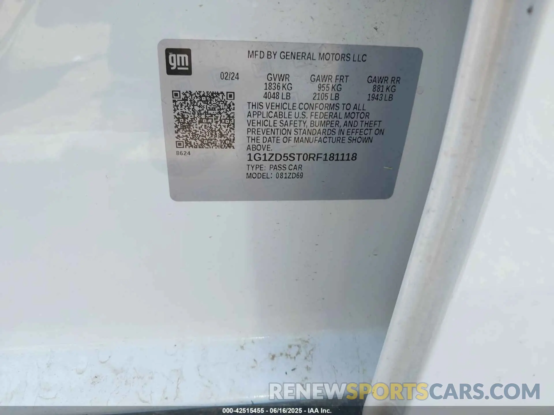 9 fotografías del automóvil dañado 1G1ZD5ST0RF181118 CHEVROLET MALIBU 2024