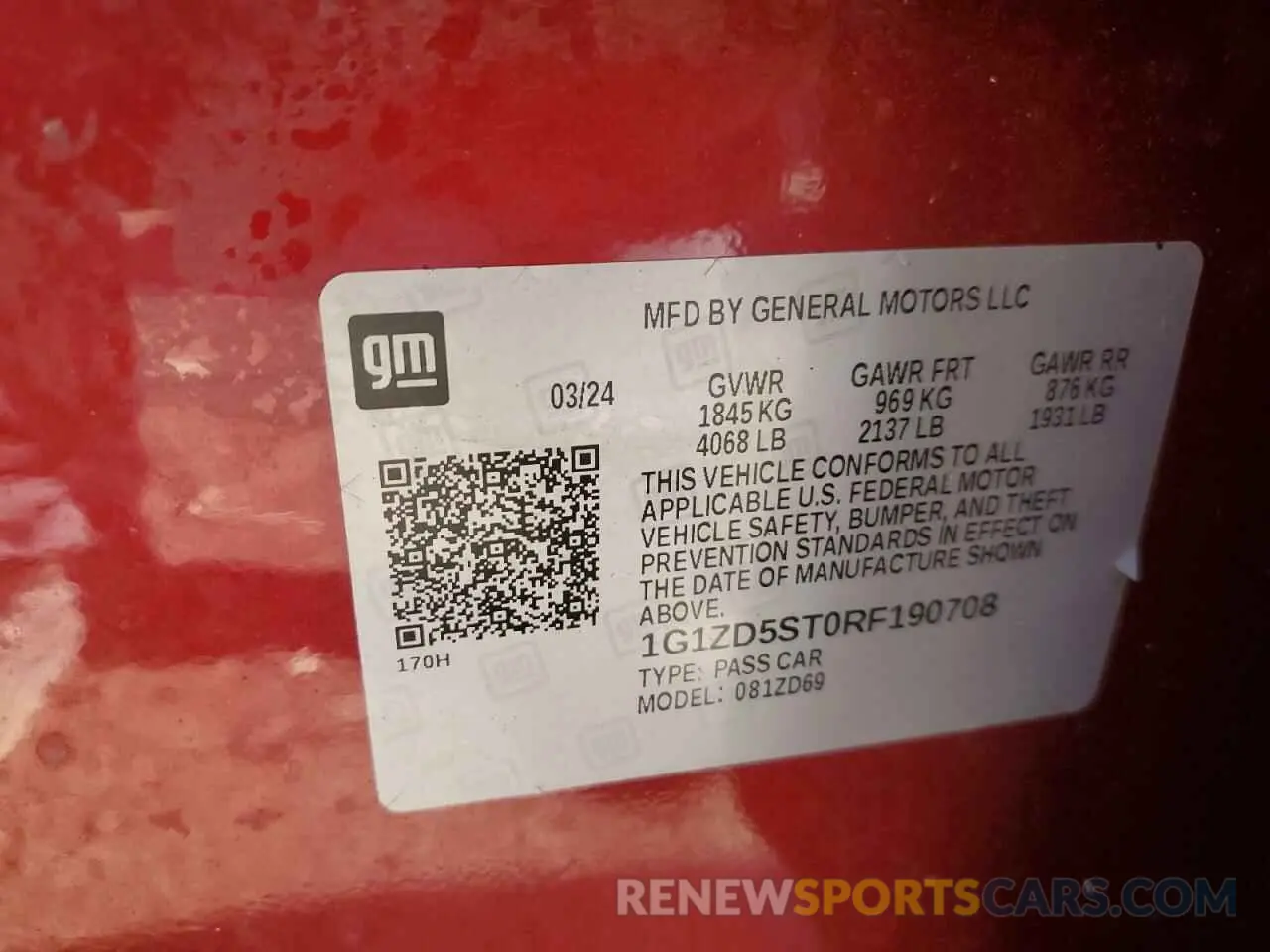 14 fotografías del automóvil dañado 1G1ZD5ST0RF190708 CHEVROLET MALIBU 2024