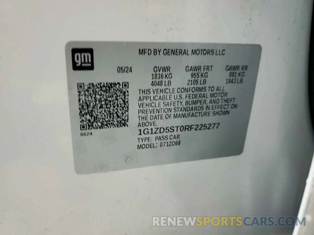 12 fotografías del automóvil dañado 1G1ZD5ST0RF225277 CHEVROLET MALIBU 2024