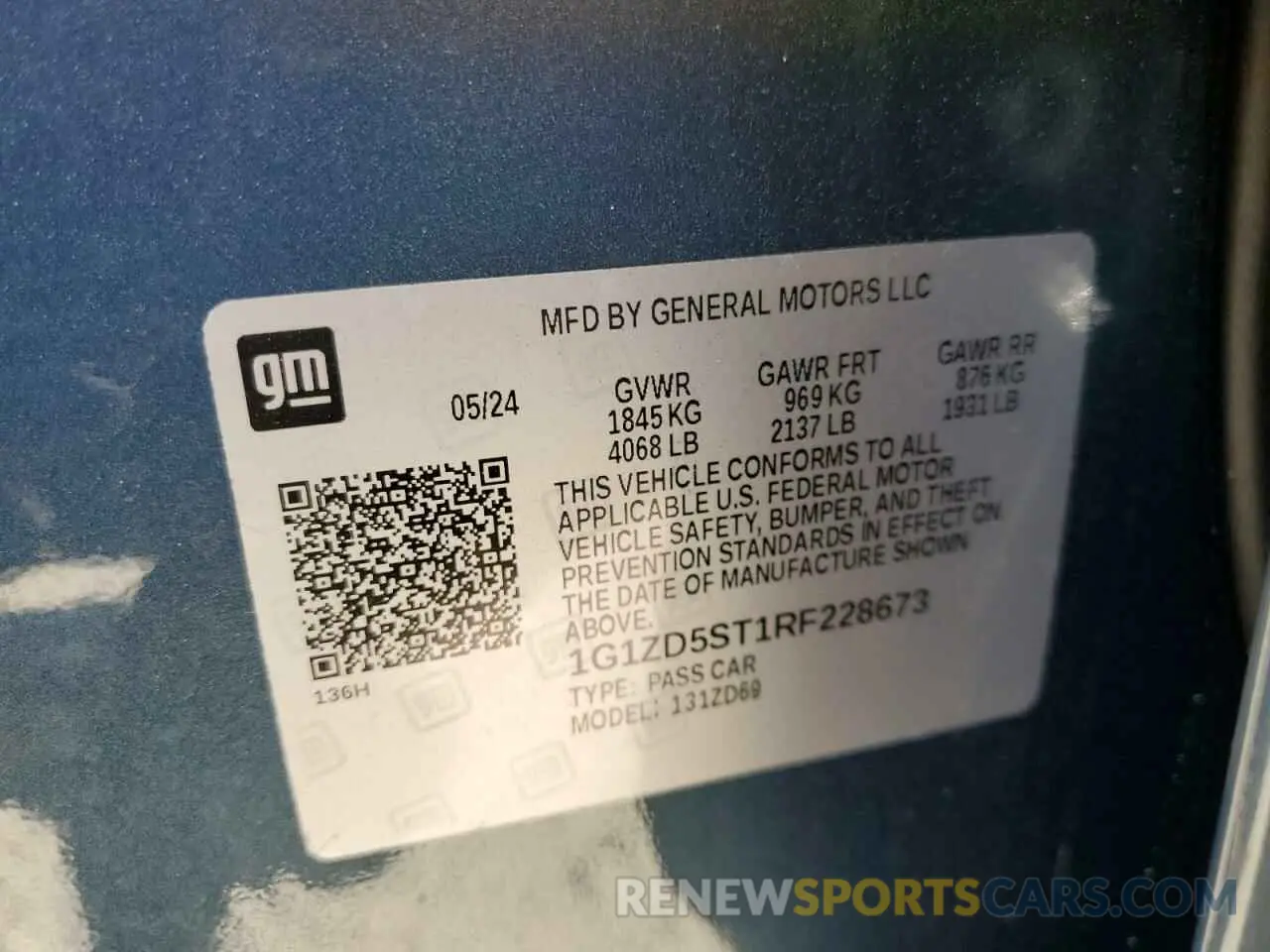 12 fotografías del automóvil dañado 1G1ZD5ST1RF228673 CHEVROLET MALIBU 2024