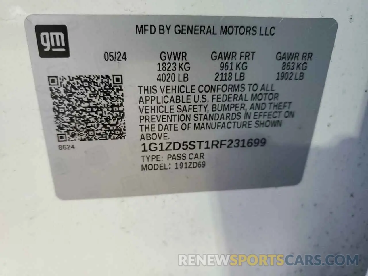 12 fotografías del automóvil dañado 1G1ZD5ST1RF231699 CHEVROLET MALIBU 2024