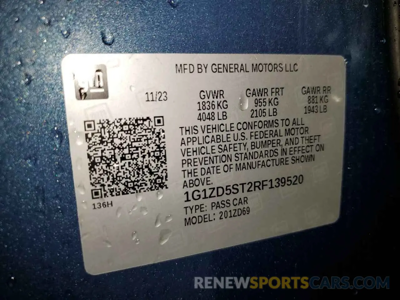 13 fotografías del automóvil dañado 1G1ZD5ST2RF139520 CHEVROLET MALIBU 2024
