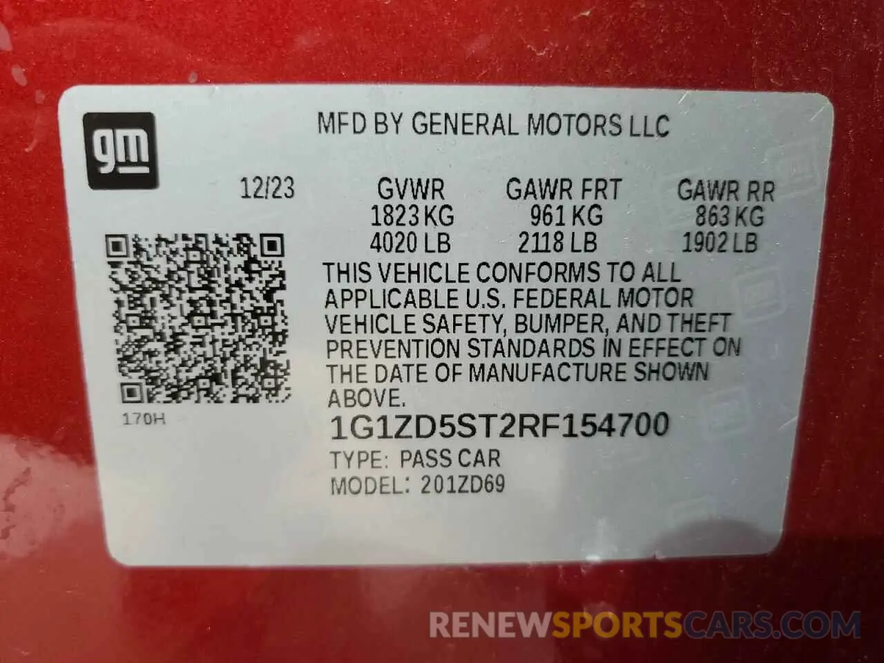 12 fotografías del automóvil dañado 1G1ZD5ST2RF154700 CHEVROLET MALIBU 2024