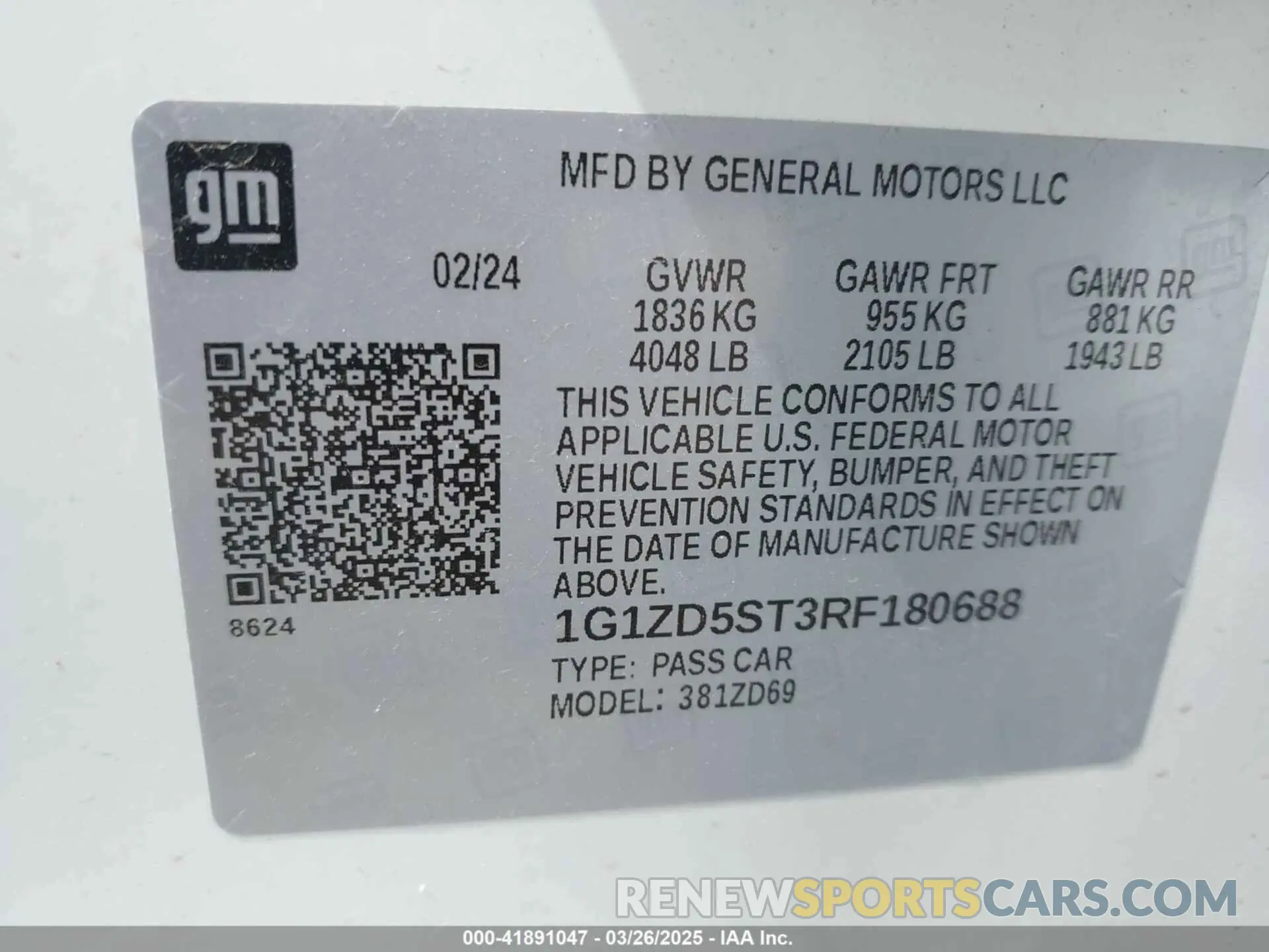 9 fotografías del automóvil dañado 1G1ZD5ST3RF180688 CHEVROLET MALIBU 2024