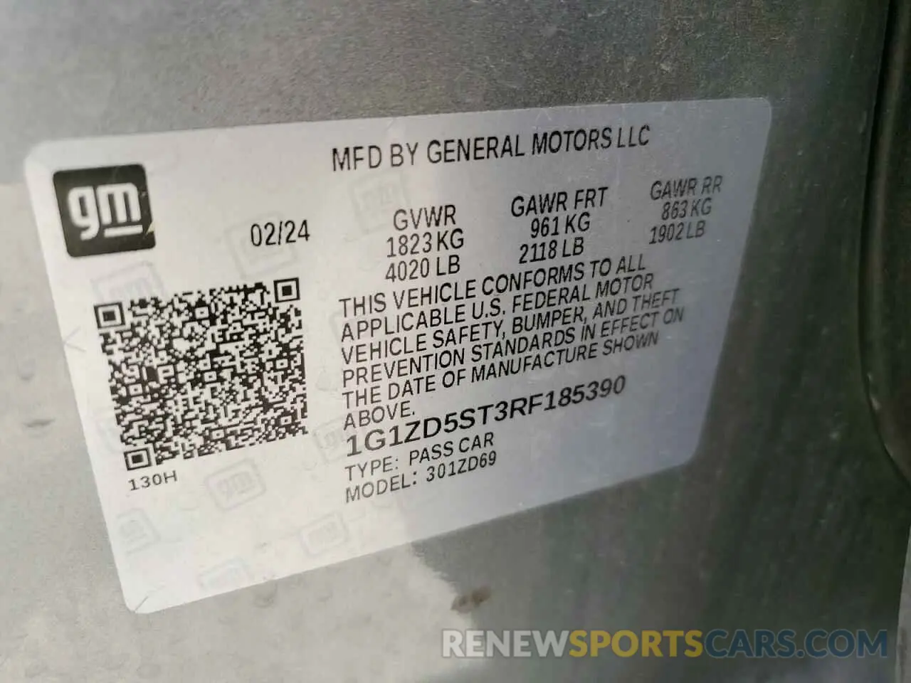 15 fotografías del automóvil dañado 1G1ZD5ST3RF185390 CHEVROLET MALIBU 2024
