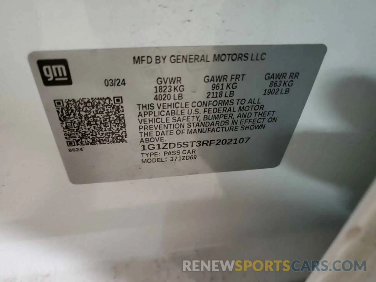 12 fotografías del automóvil dañado 1G1ZD5ST3RF202107 CHEVROLET MALIBU 2024
