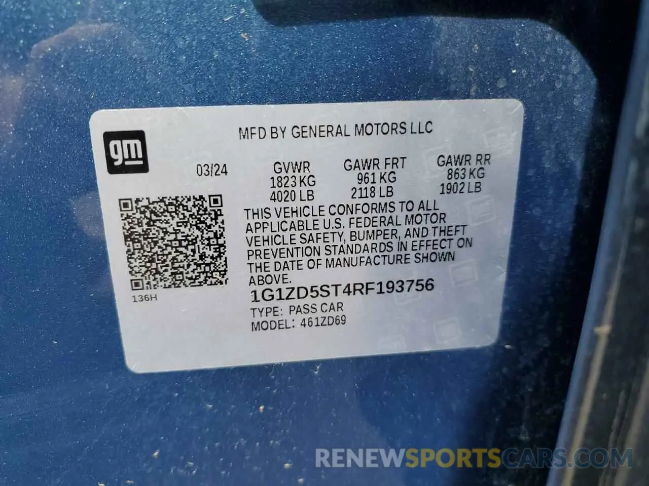 12 fotografías del automóvil dañado 1G1ZD5ST4RF193756 CHEVROLET MALIBU 2024