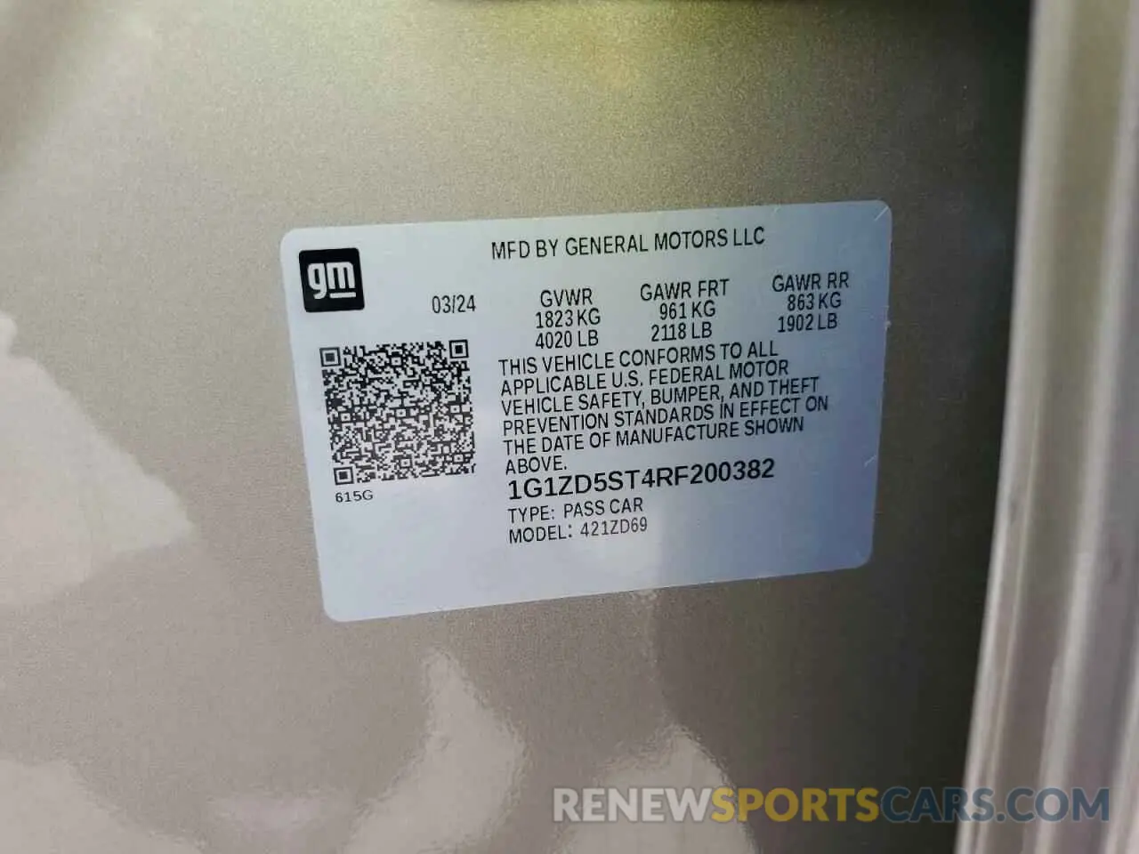 12 fotografías del automóvil dañado 1G1ZD5ST4RF200382 CHEVROLET MALIBU 2024