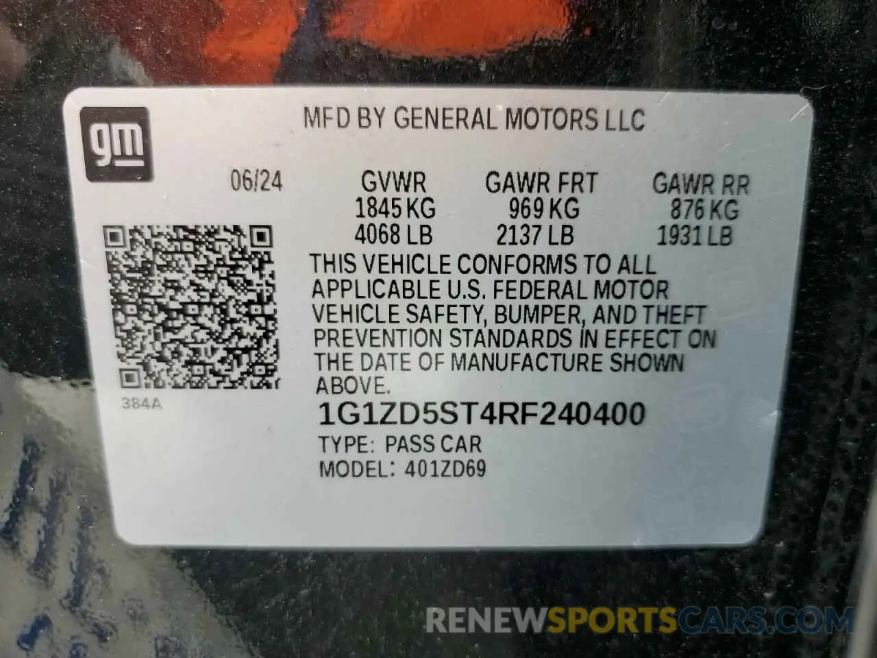 12 fotografías del automóvil dañado 1G1ZD5ST4RF240400 CHEVROLET MALIBU 2024