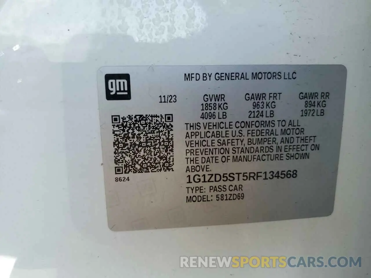 12 fotografías del automóvil dañado 1G1ZD5ST5RF134568 CHEVROLET MALIBU 2024