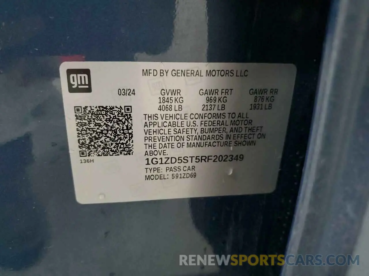 13 fotografías del automóvil dañado 1G1ZD5ST5RF202349 CHEVROLET MALIBU 2024