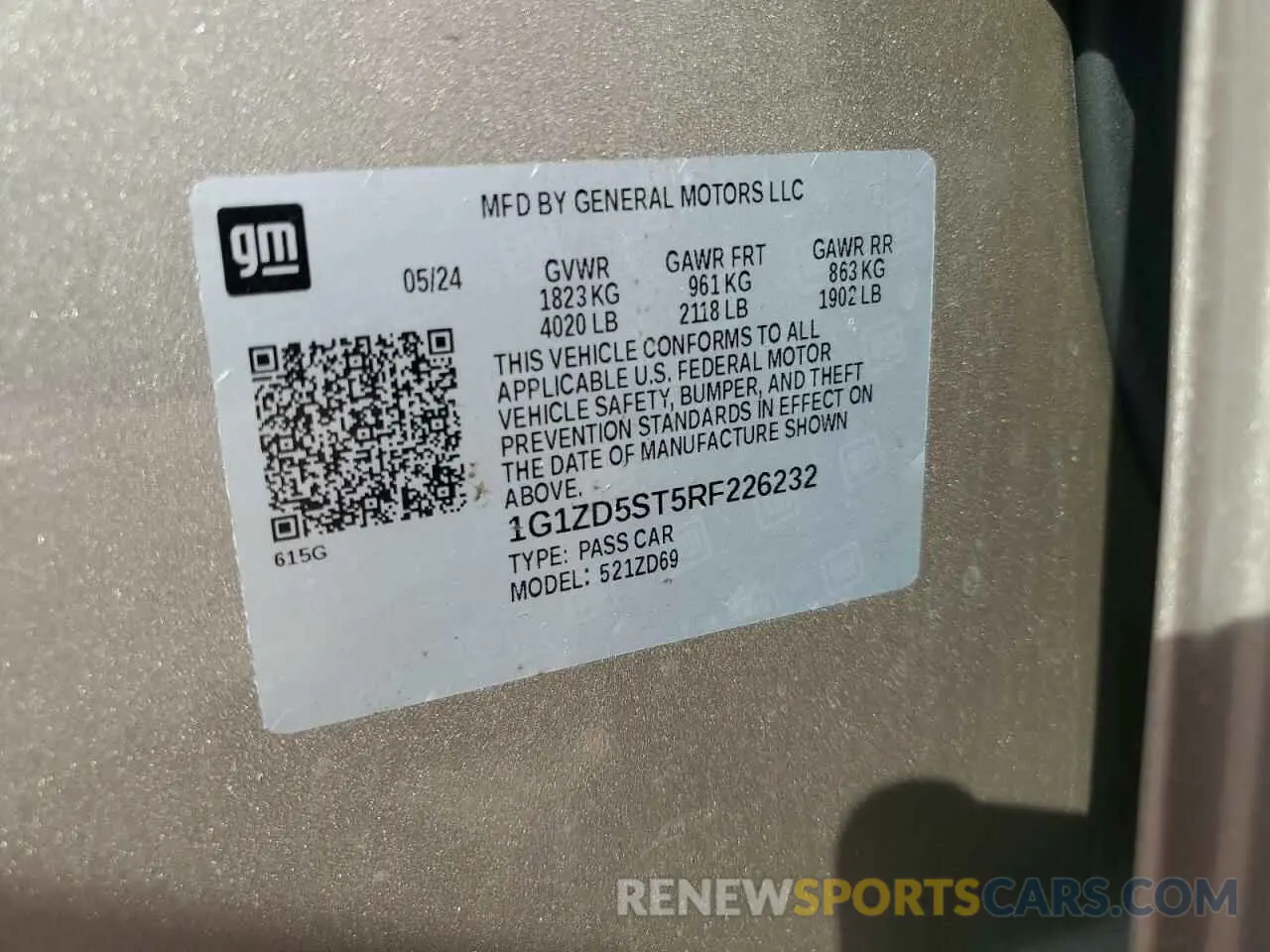 12 fotografías del automóvil dañado 1G1ZD5ST5RF226232 CHEVROLET MALIBU 2024