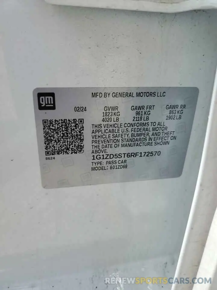 13 fotografías del automóvil dañado 1G1ZD5ST6RF172570 CHEVROLET MALIBU 2024