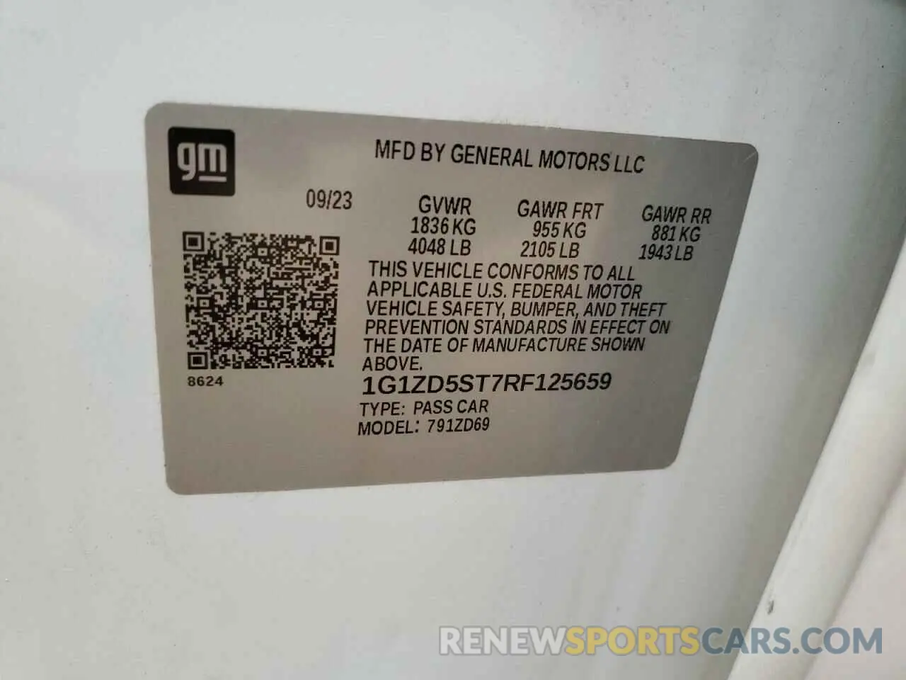 12 fotografías del automóvil dañado 1G1ZD5ST7RF125659 CHEVROLET MALIBU 2024