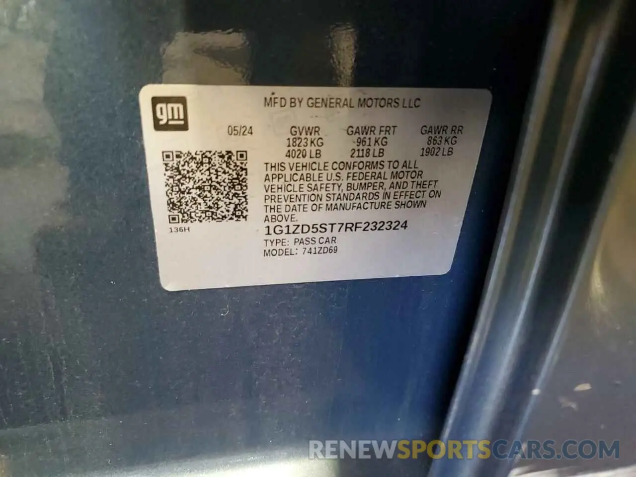 12 fotografías del automóvil dañado 1G1ZD5ST7RF232324 CHEVROLET MALIBU 2024