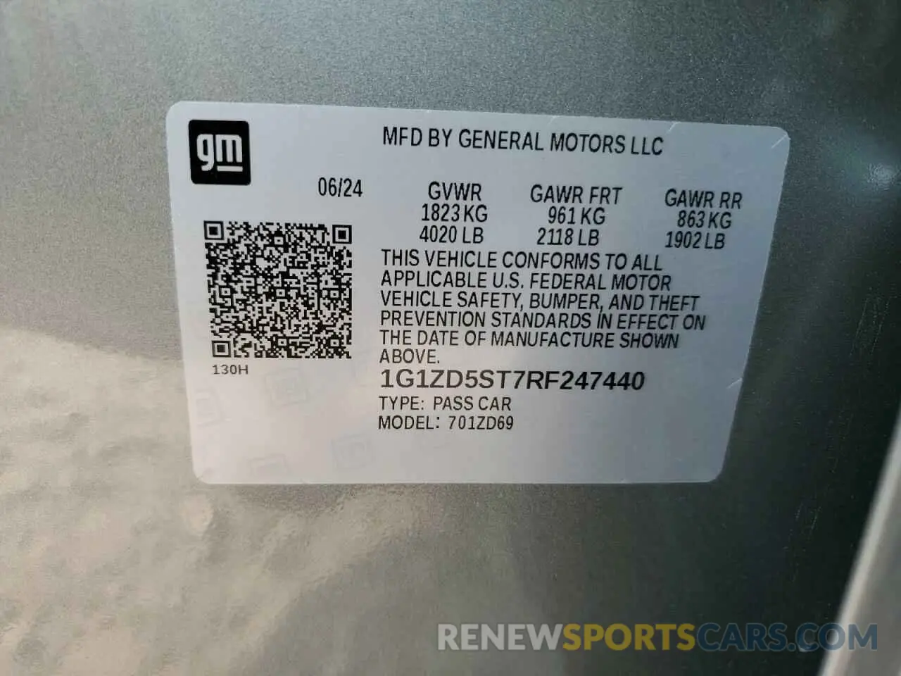 14 fotografías del automóvil dañado 1G1ZD5ST7RF247440 CHEVROLET MALIBU 2024