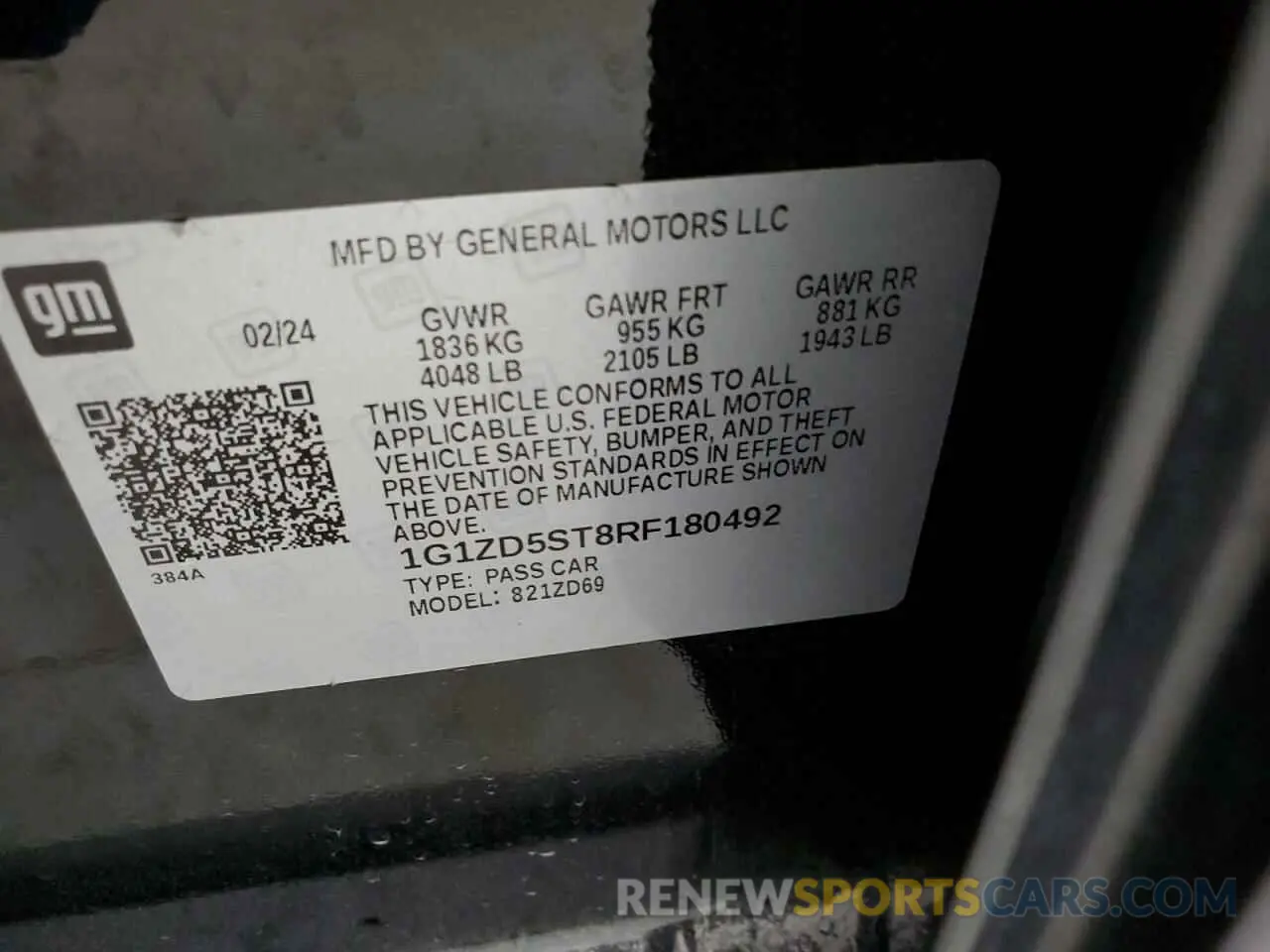 13 fotografías del automóvil dañado 1G1ZD5ST8RF180492 CHEVROLET MALIBU 2024