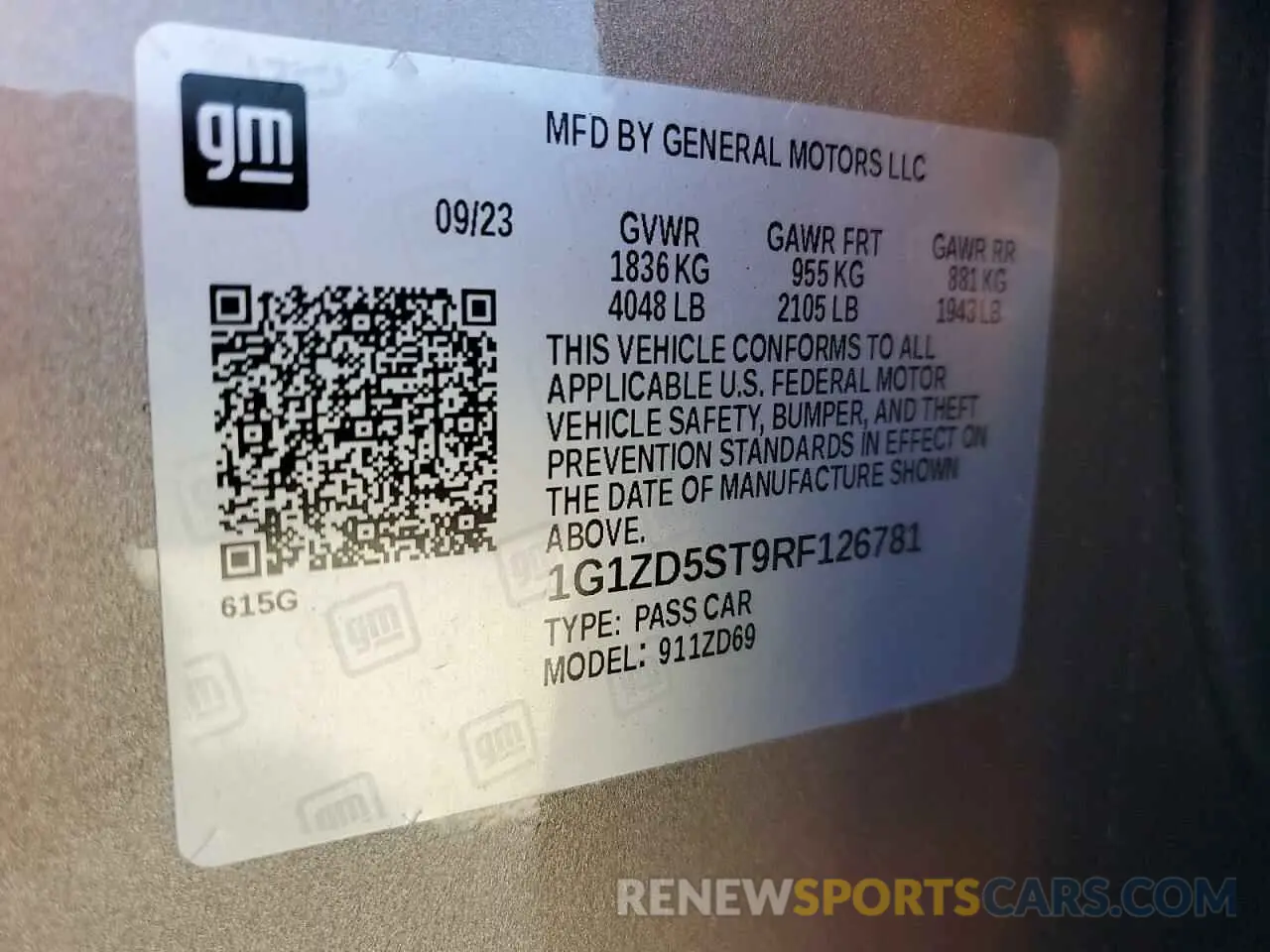 12 fotografías del automóvil dañado 1G1ZD5ST9RF126781 CHEVROLET MALIBU 2024