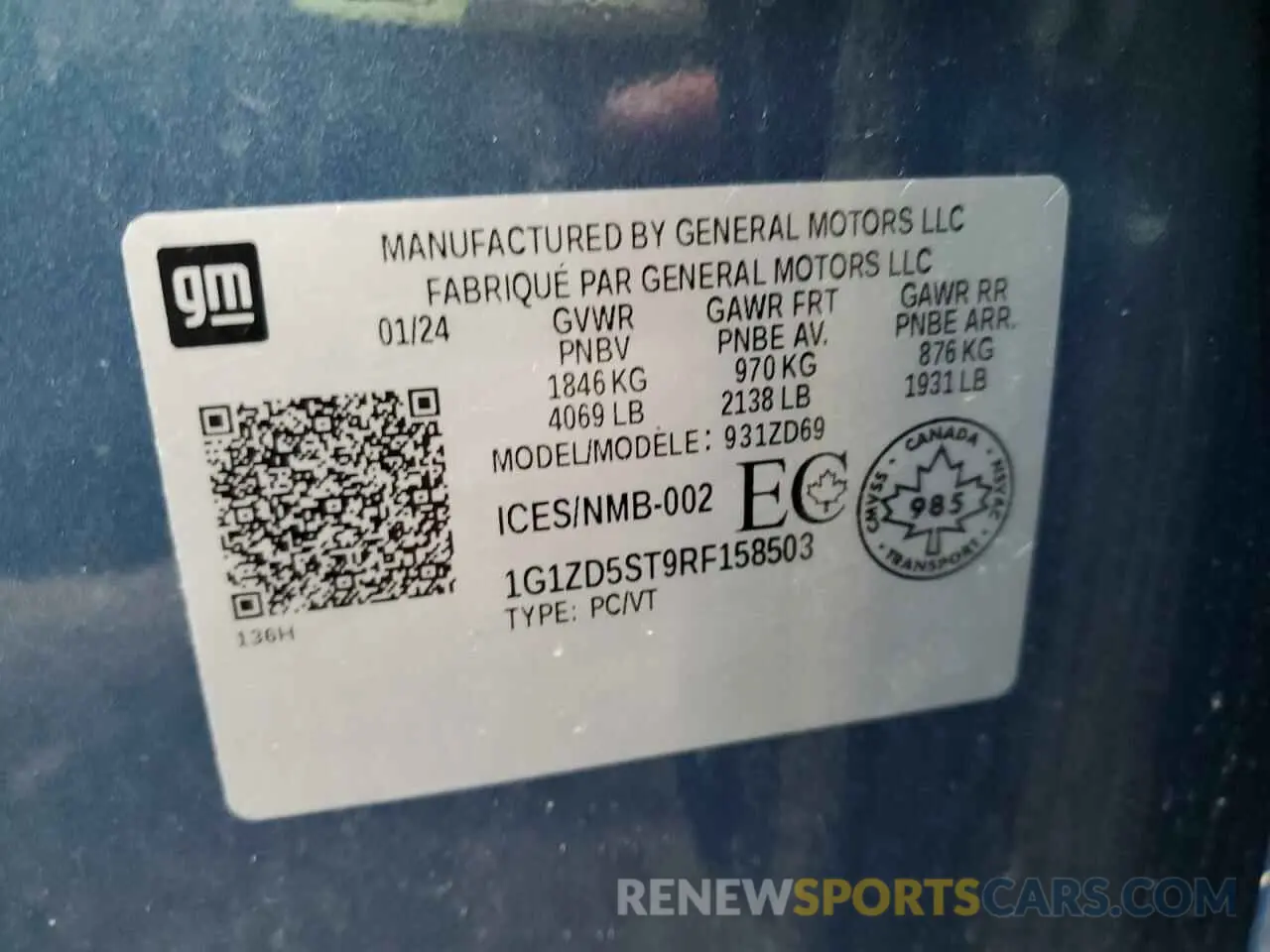 12 fotografías del automóvil dañado 1G1ZD5ST9RF158503 CHEVROLET MALIBU 2024