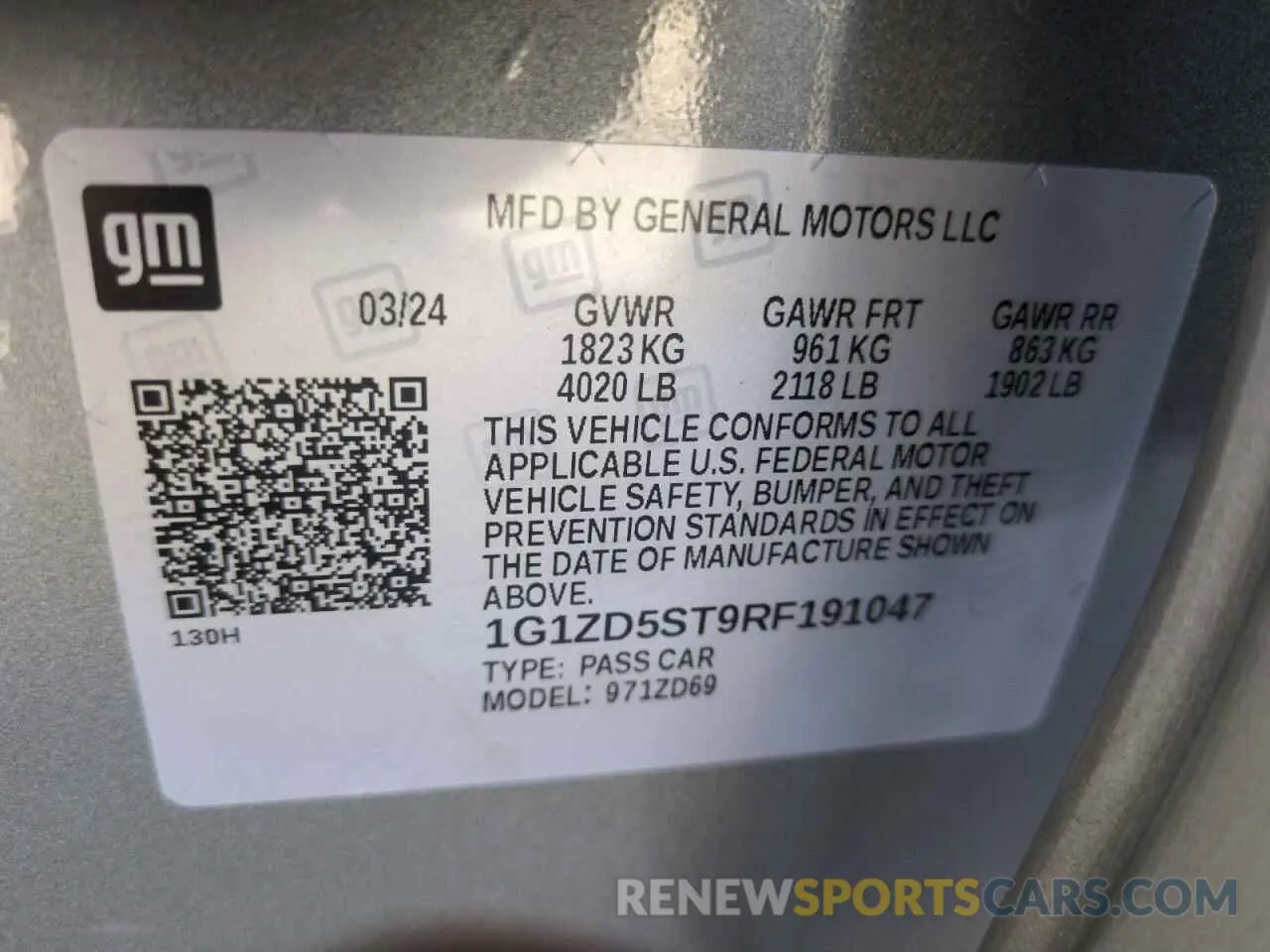 13 fotografías del automóvil dañado 1G1ZD5ST9RF191047 CHEVROLET MALIBU 2024
