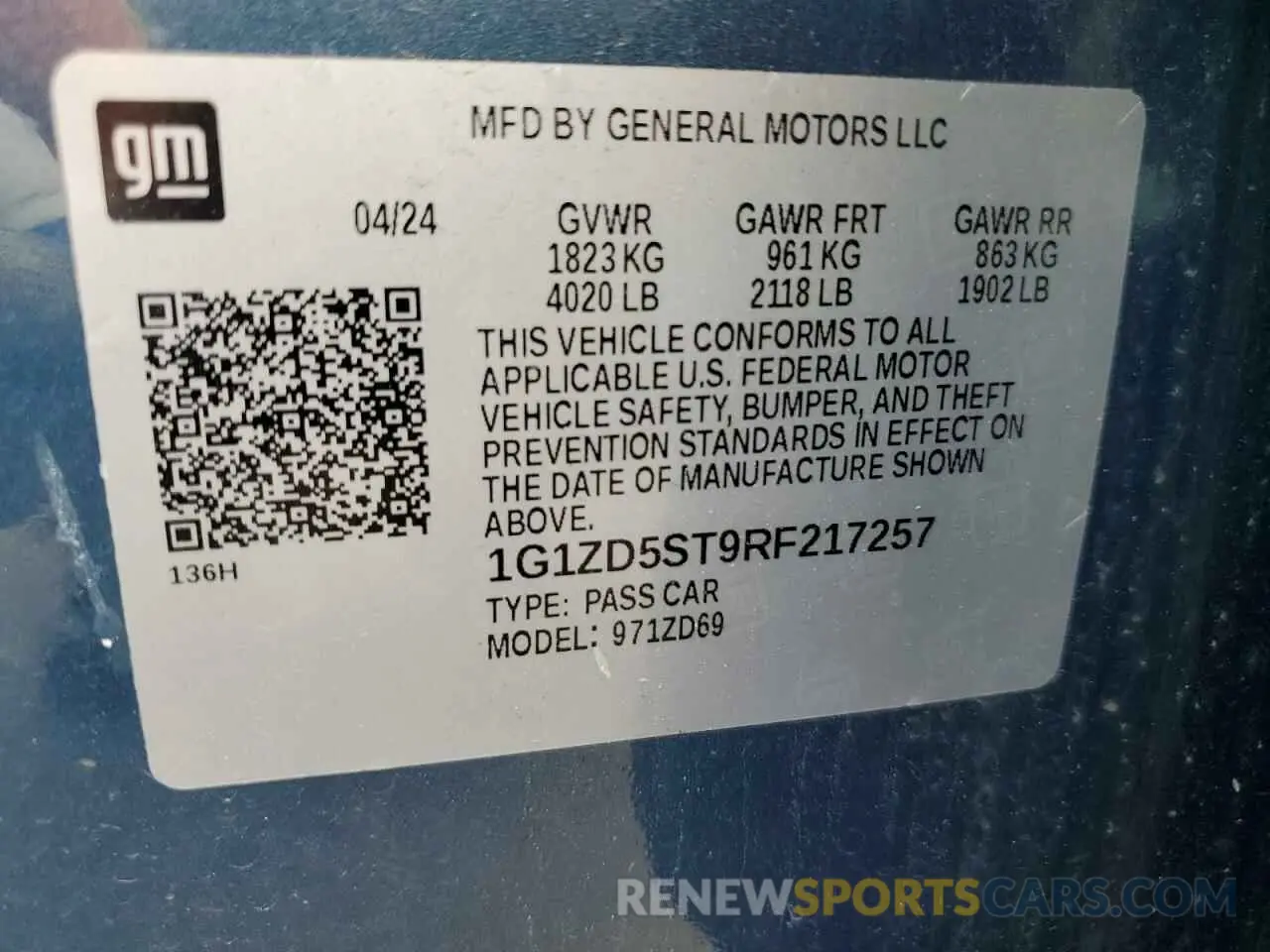 13 fotografías del automóvil dañado 1G1ZD5ST9RF217257 CHEVROLET MALIBU 2024