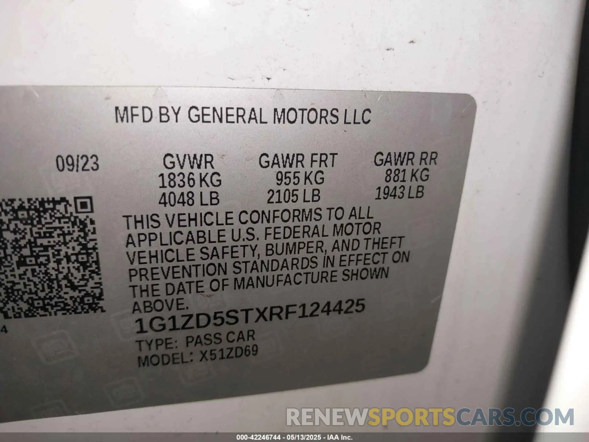 9 fotografías del automóvil dañado 1G1ZD5STXRF124425 CHEVROLET MALIBU 2024