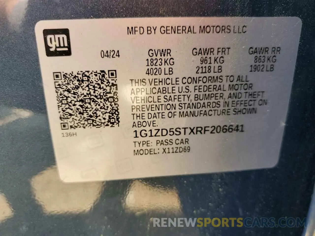 12 fotografías del automóvil dañado 1G1ZD5STXRF206641 CHEVROLET MALIBU 2024