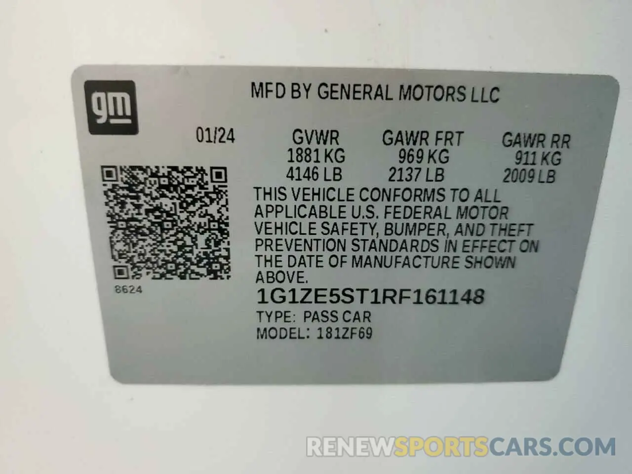 12 fotografías del automóvil dañado 1G1ZE5ST1RF161148 CHEVROLET MALIBU 2024