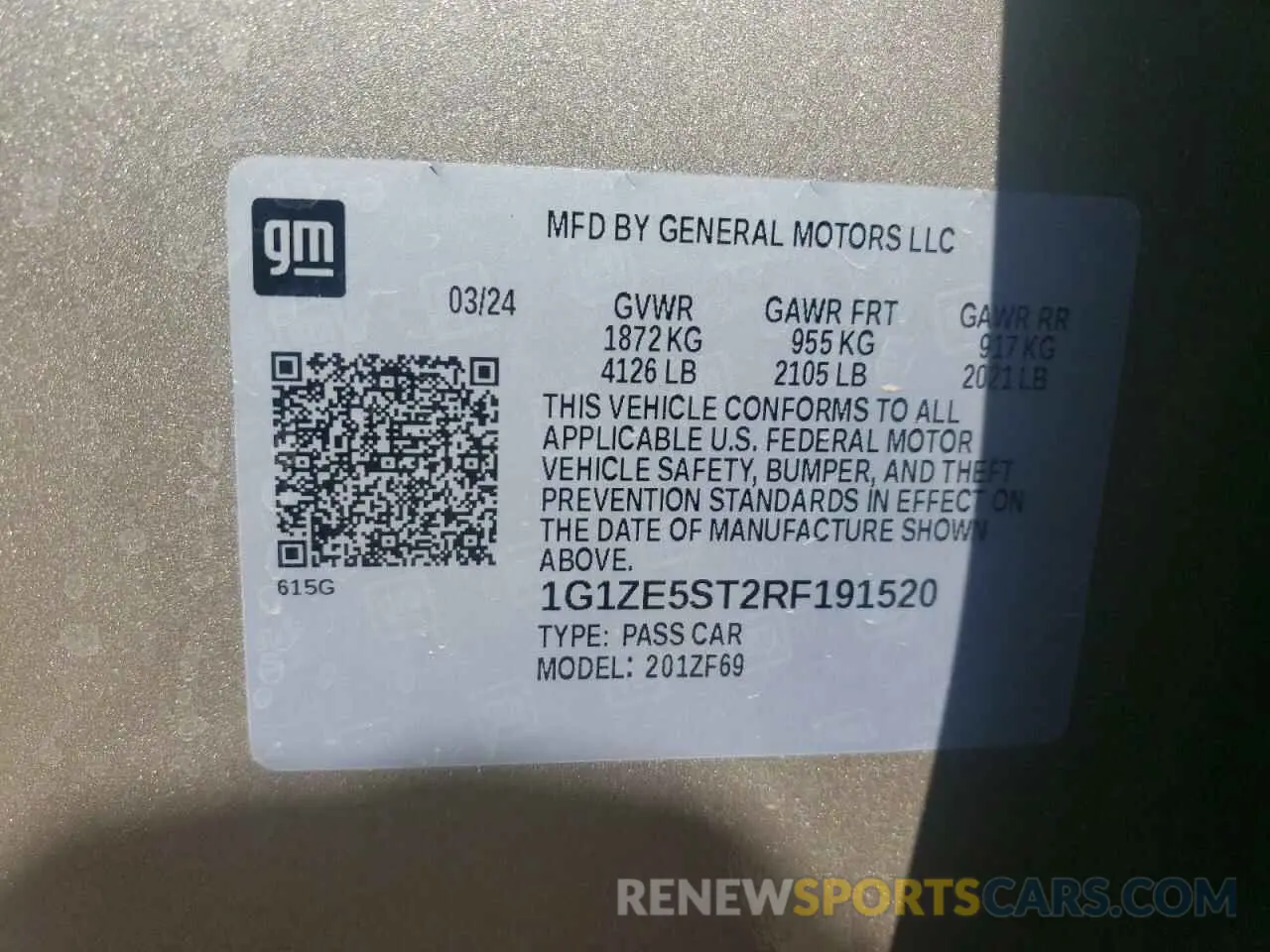 12 fotografías del automóvil dañado 1G1ZE5ST2RF191520 CHEVROLET MALIBU 2024