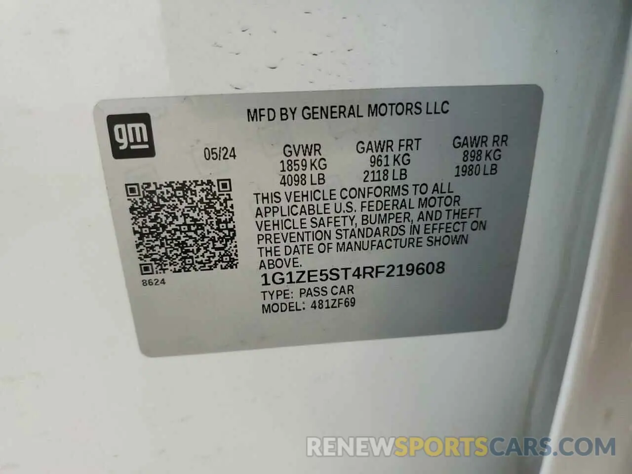 13 fotografías del automóvil dañado 1G1ZE5ST4RF219608 CHEVROLET MALIBU 2024