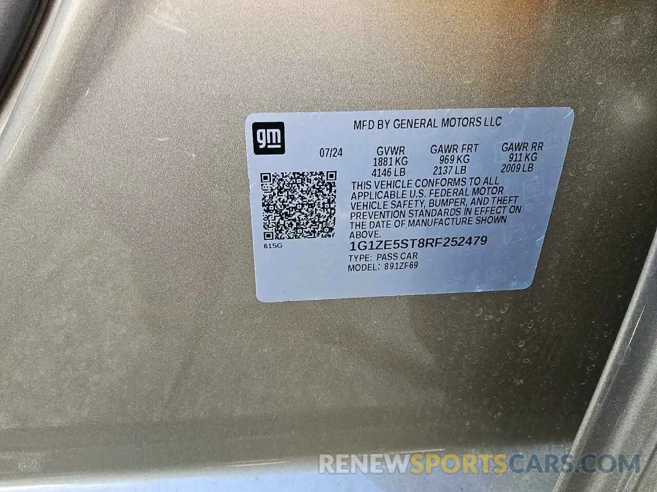 12 fotografías del automóvil dañado 1G1ZE5ST8RF252479 CHEVROLET MALIBU 2024