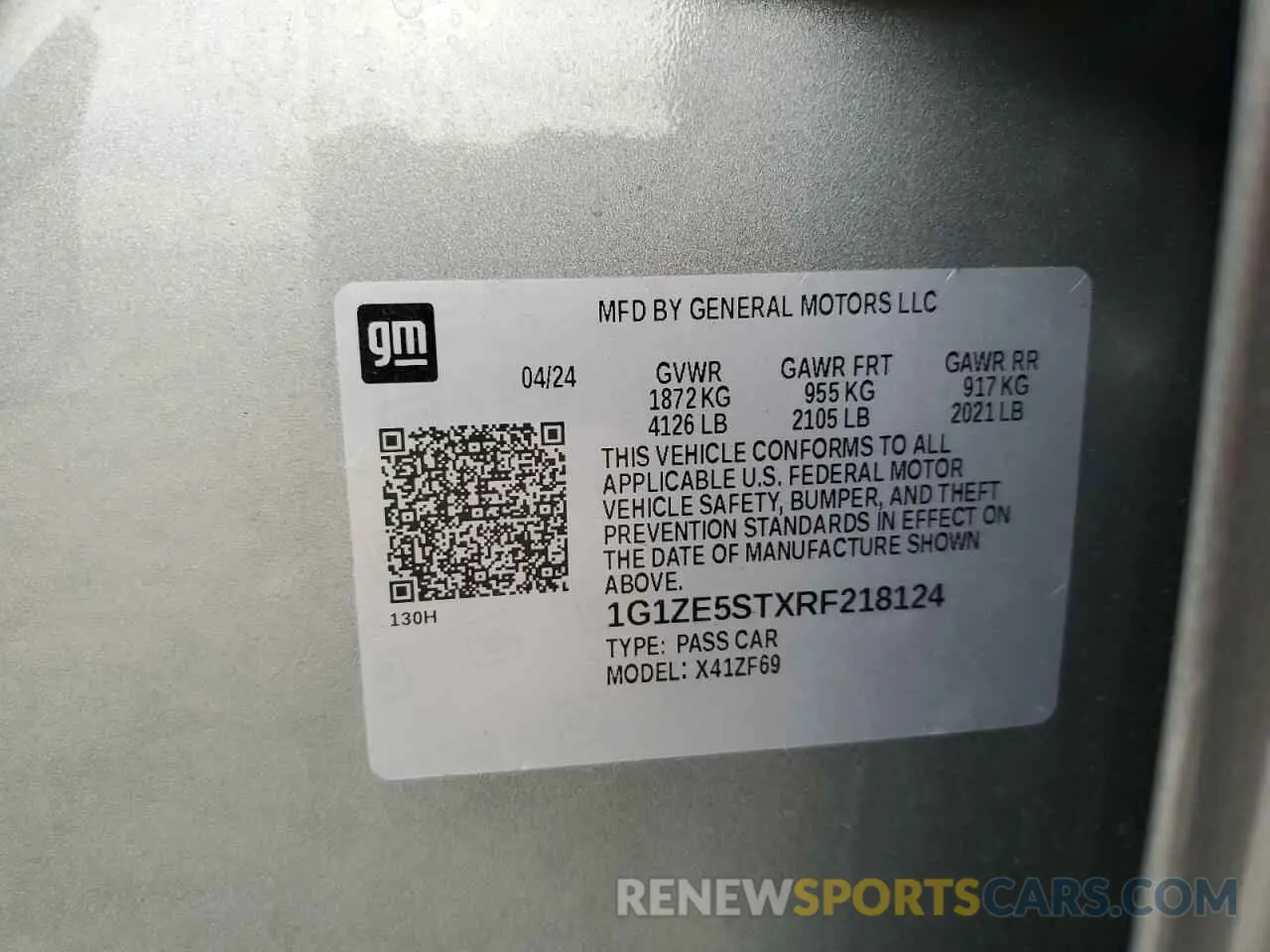 12 fotografías del automóvil dañado 1G1ZE5STXRF218124 CHEVROLET MALIBU 2024