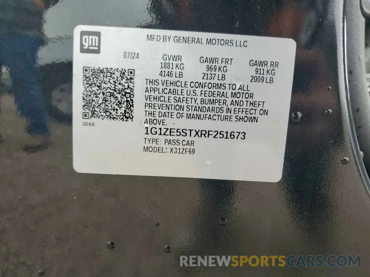 12 fotografías del automóvil dañado 1G1ZE5STXRF251673 CHEVROLET MALIBU 2024