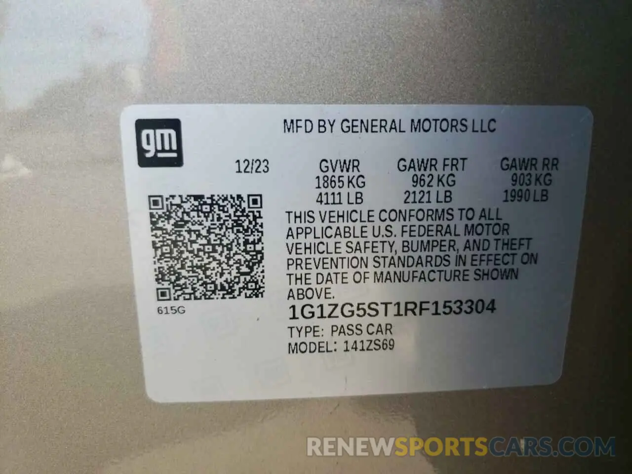 12 fotografías del automóvil dañado 1G1ZG5ST1RF153304 CHEVROLET MALIBU 2024