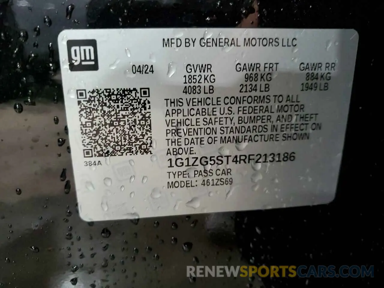 13 fotografías del automóvil dañado 1G1ZG5ST4RF213186 CHEVROLET MALIBU 2024