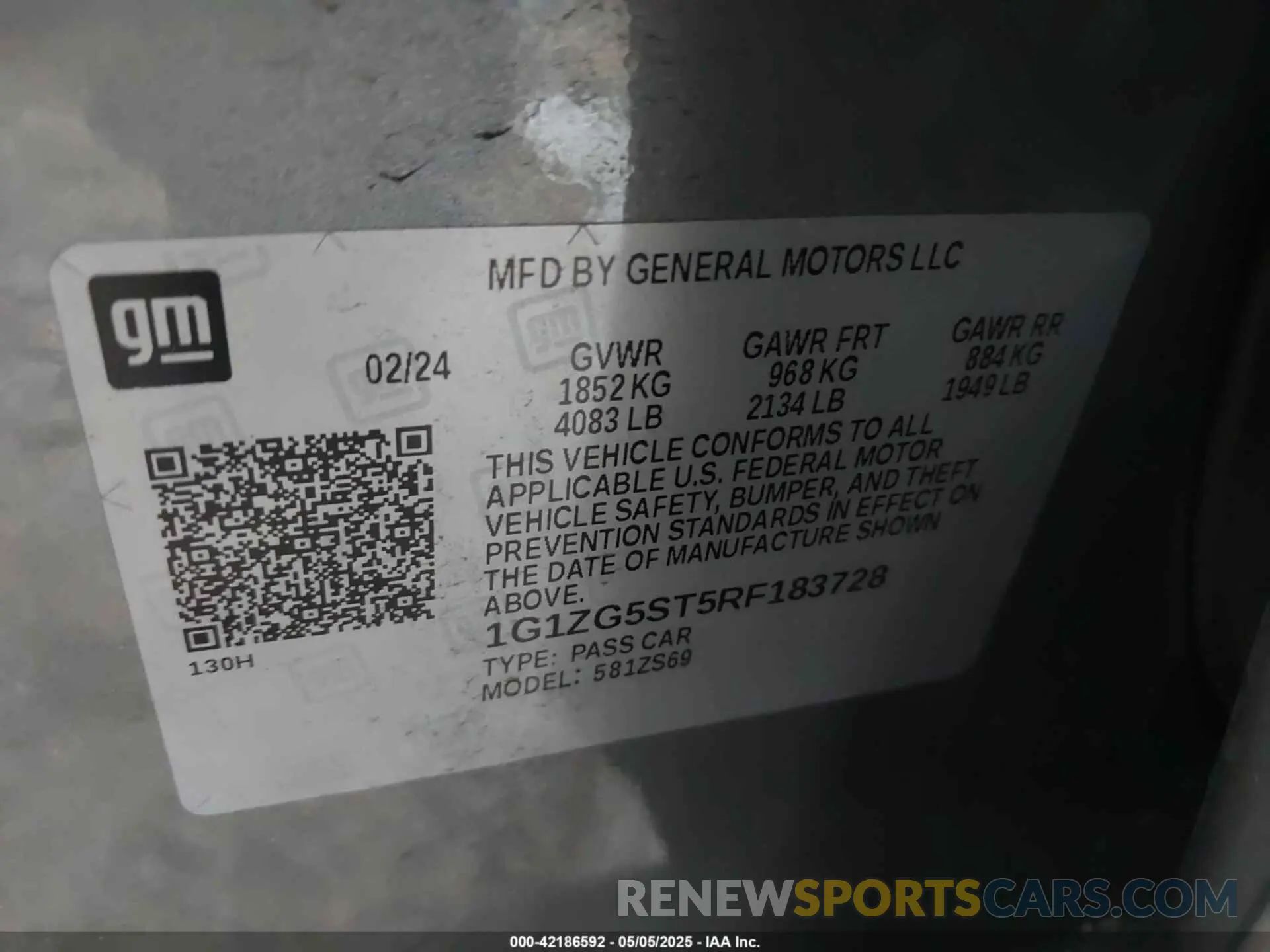 9 fotografías del automóvil dañado 1G1ZG5ST5RF183728 CHEVROLET MALIBU 2024