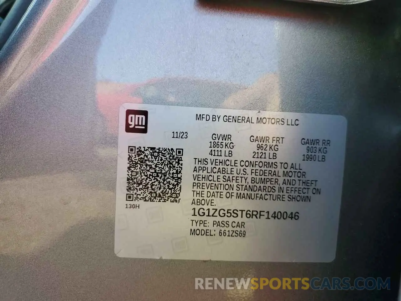 14 fotografías del automóvil dañado 1G1ZG5ST6RF140046 CHEVROLET MALIBU 2024
