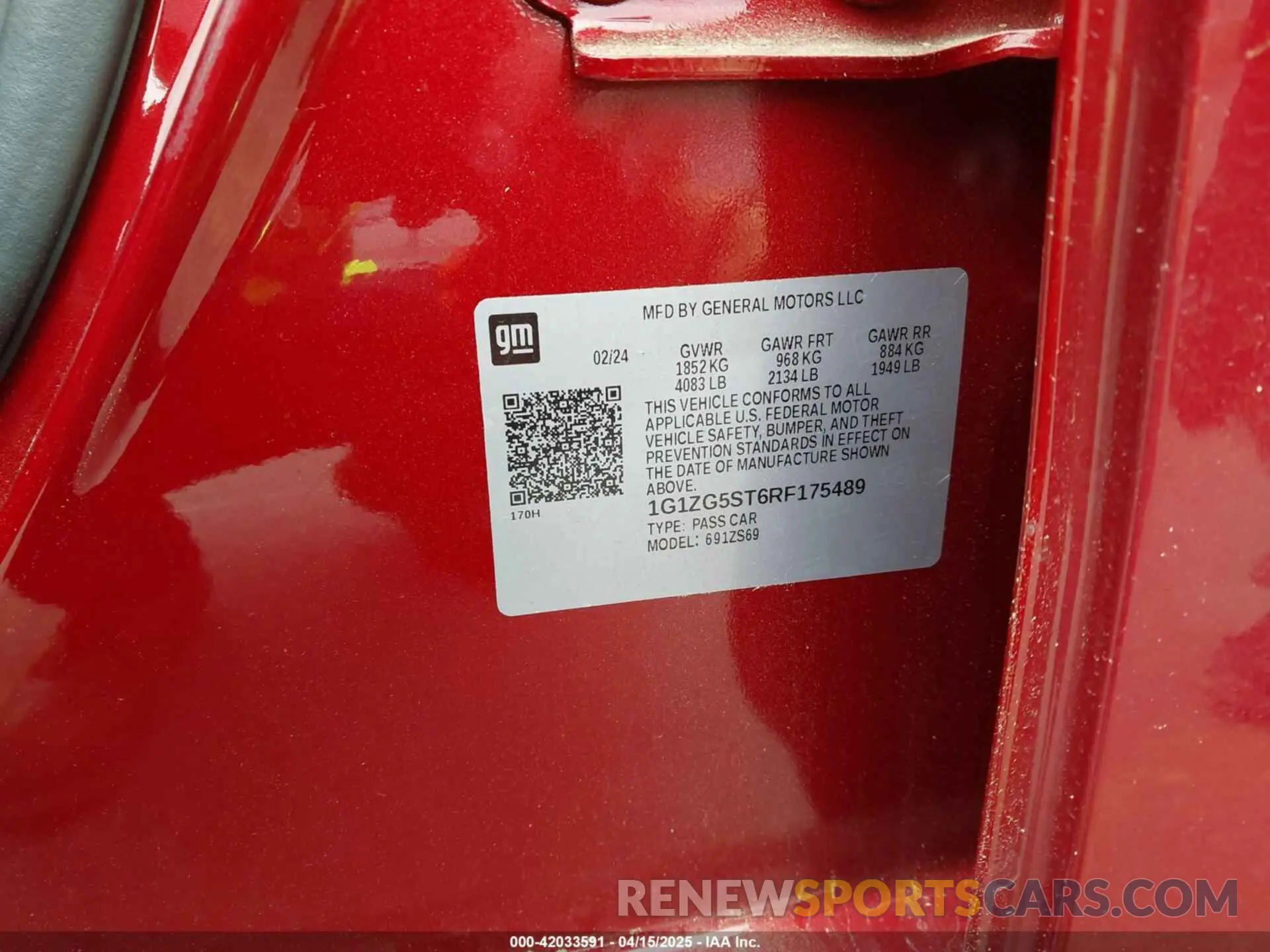 9 fotografías del automóvil dañado 1G1ZG5ST6RF175489 CHEVROLET MALIBU 2024