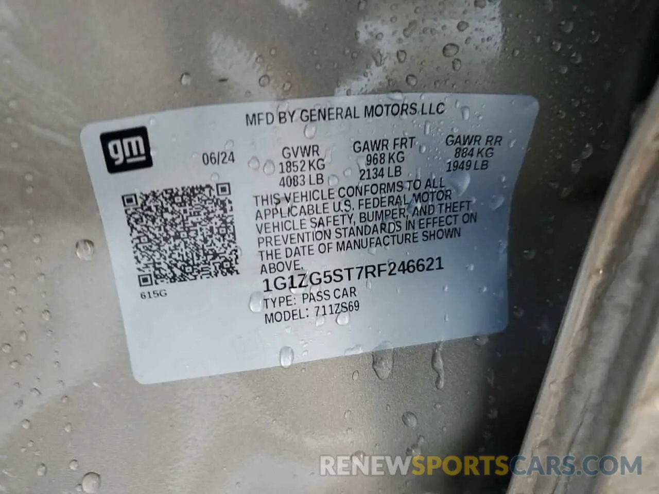 12 fotografías del automóvil dañado 1G1ZG5ST7RF246621 CHEVROLET MALIBU 2024