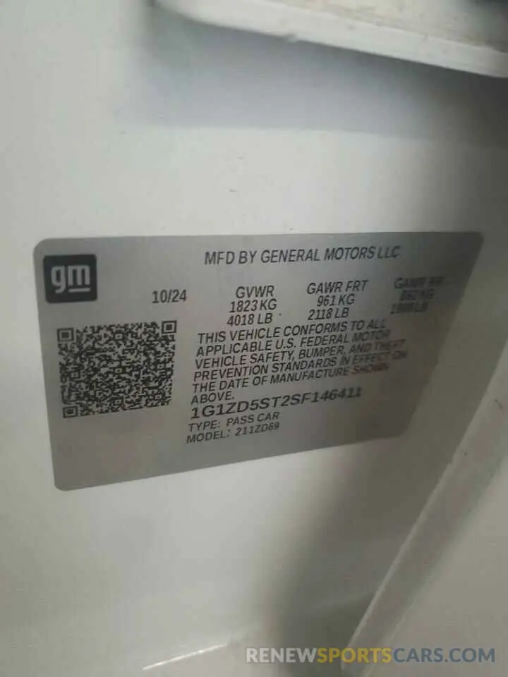 13 fotografías del automóvil dañado 1G1ZD5ST2SF146411 CHEVROLET MALIBU 2025