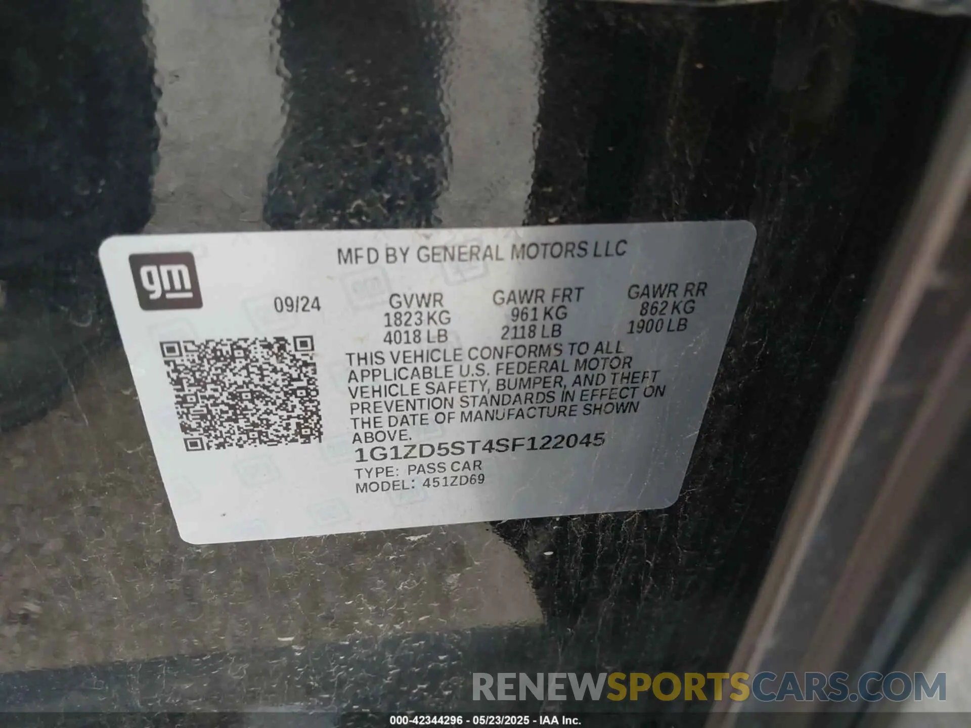 9 fotografías del automóvil dañado 1G1ZD5ST4SF122045 CHEVROLET MALIBU 2025