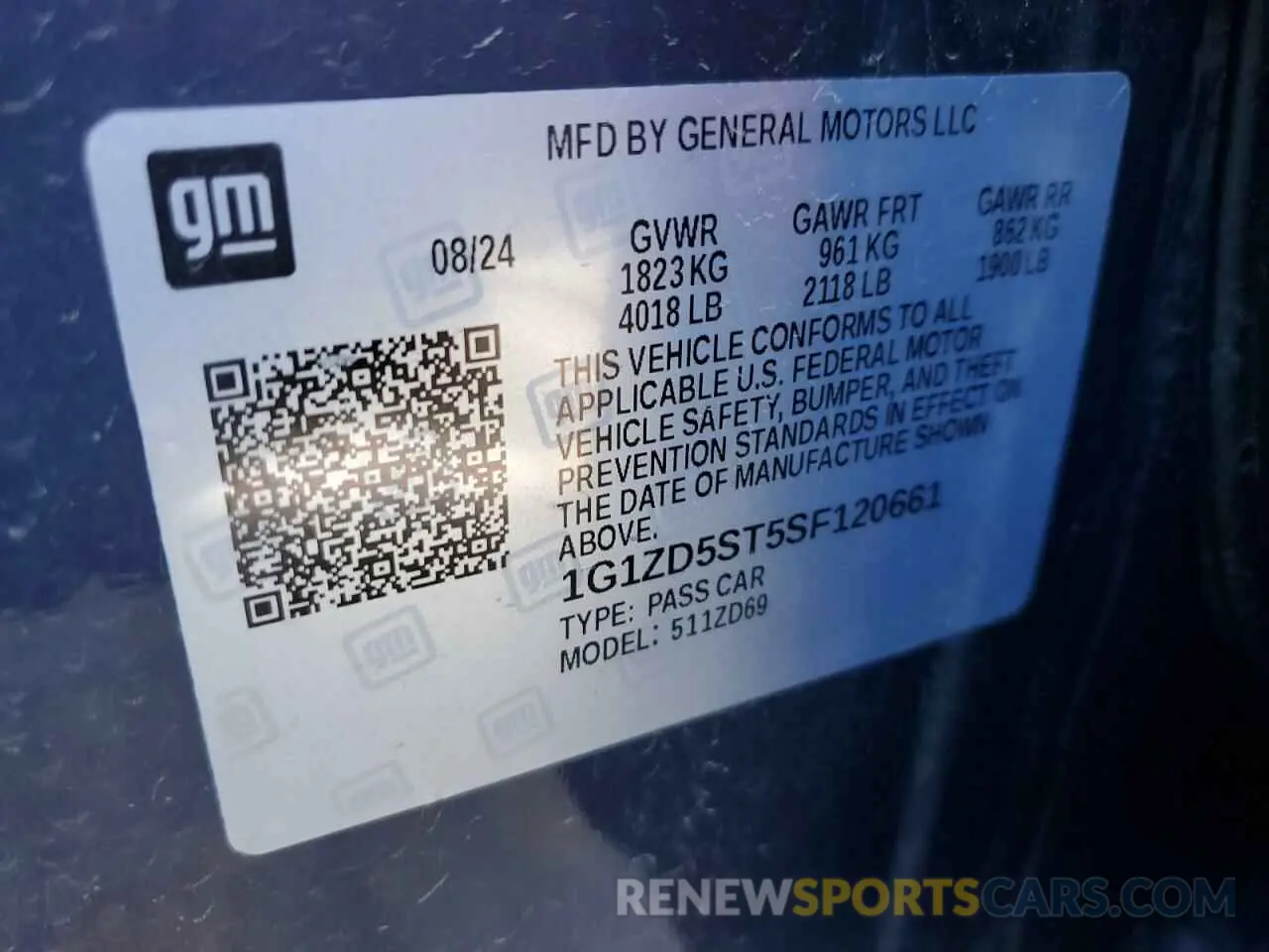 12 fotografías del automóvil dañado 1G1ZD5ST5SF120661 CHEVROLET MALIBU 2025