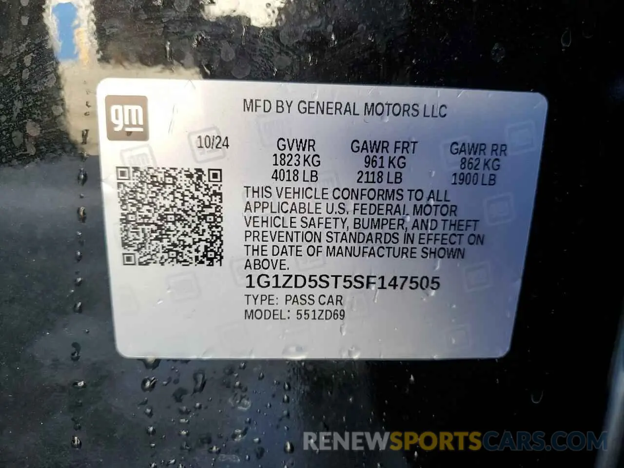 12 fotografías del automóvil dañado 1G1ZD5ST5SF147505 CHEVROLET MALIBU 2025