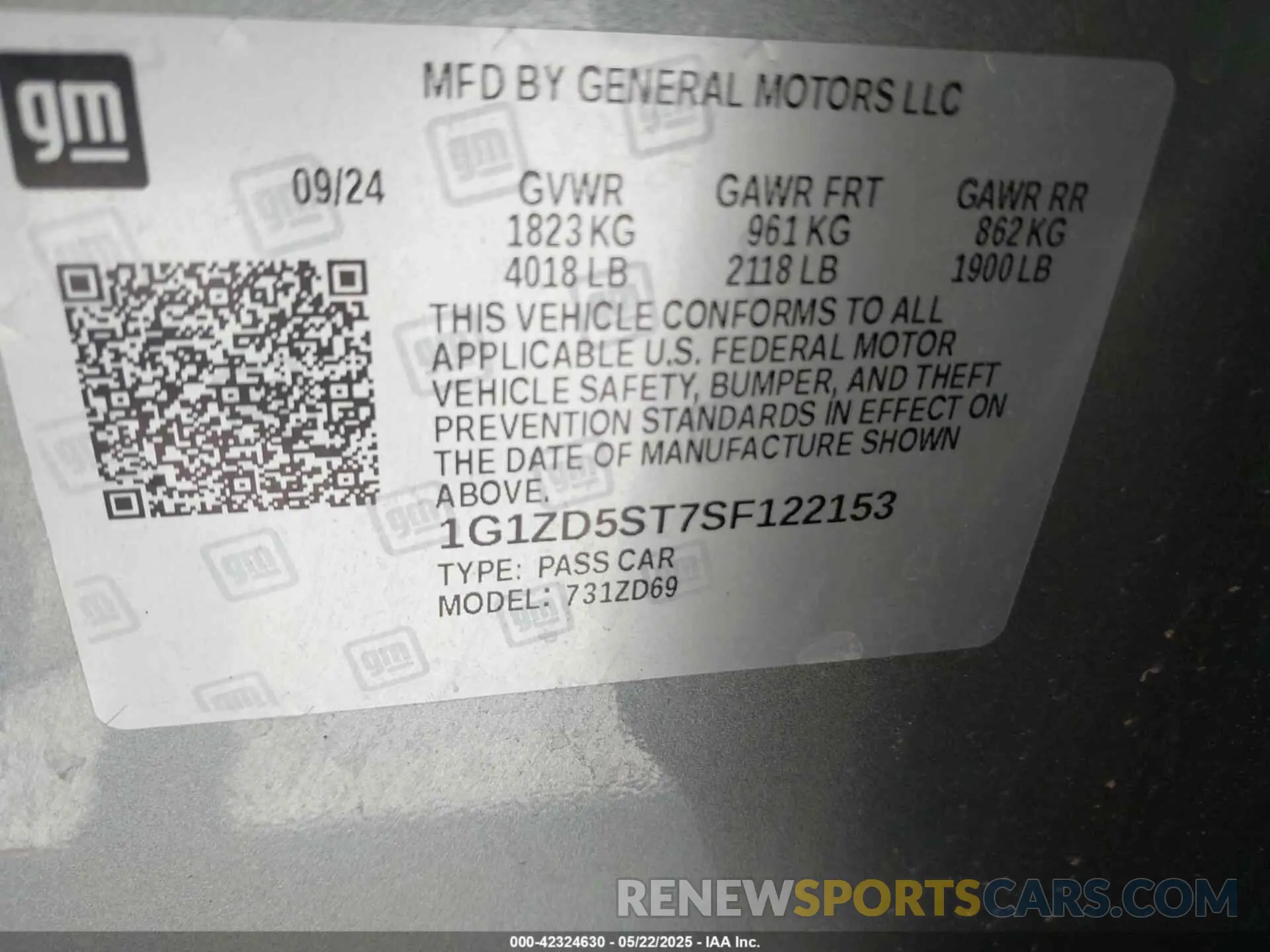 9 fotografías del automóvil dañado 1G1ZD5ST7SF122153 CHEVROLET MALIBU 2025