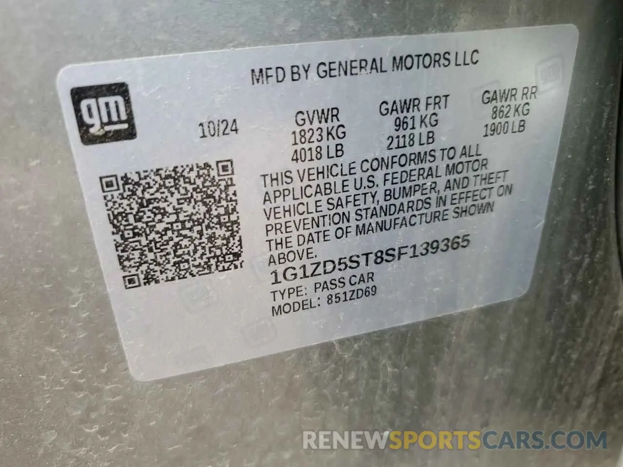 12 fotografías del automóvil dañado 1G1ZD5ST8SF139365 CHEVROLET MALIBU 2025
