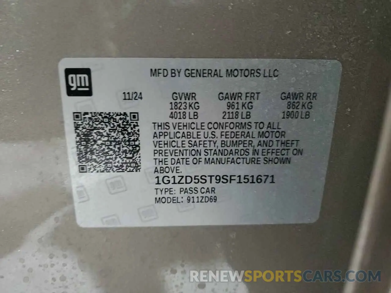 12 fotografías del automóvil dañado 1G1ZD5ST9SF151671 CHEVROLET MALIBU 2025