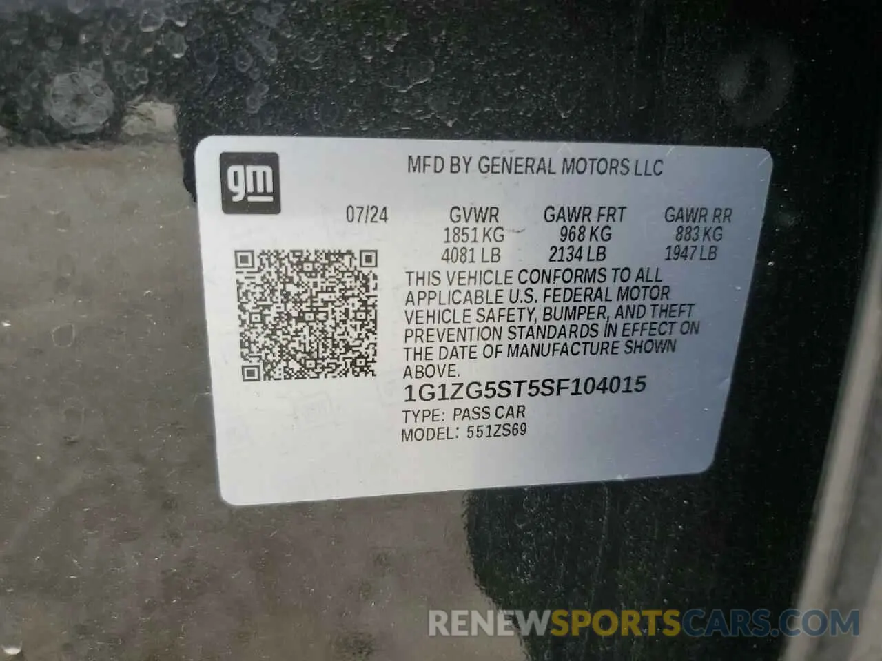 14 fotografías del automóvil dañado 1G1ZG5ST5SF104015 CHEVROLET MALIBU 2025
