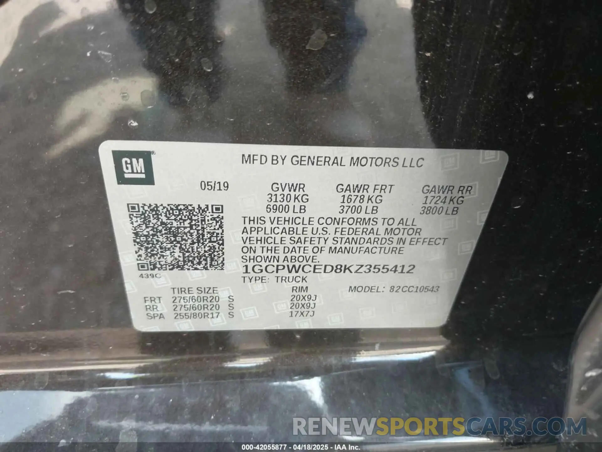9 fotografías del automóvil dañado 1GCPWCED8KZ355412 CHEVROLET SILVERADO 1500 2019